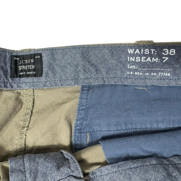 J. Crew  7" Stretch Chino Shorts Men's sz 38 Green Best Seller - Picture 5 of 10
